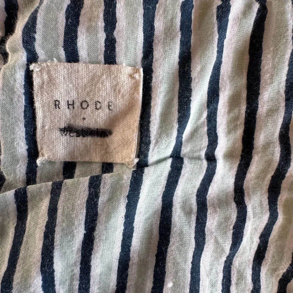 West Elm Rhode Mushroom Floral Stripe Reversible Cotton Percale King Sham Set